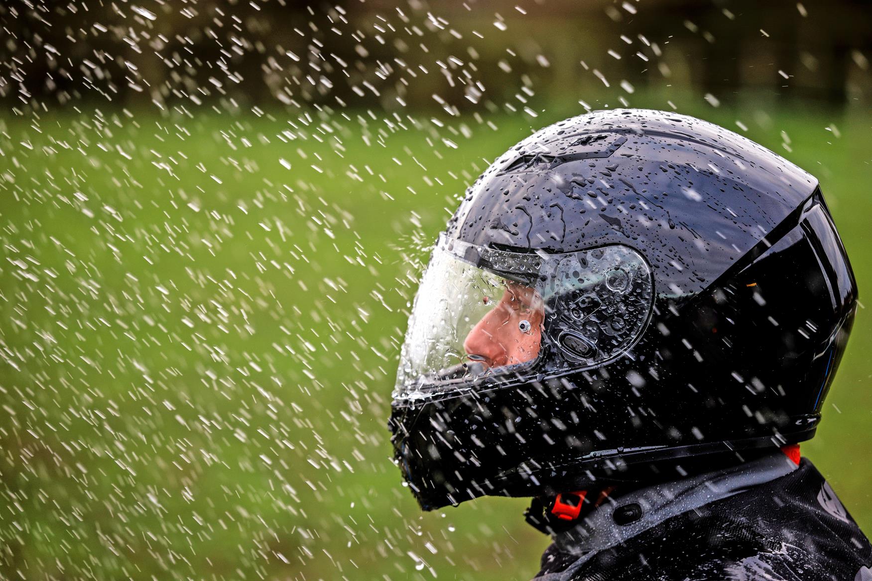 Helmet in the rain